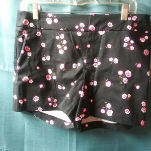 Black floral shorts
